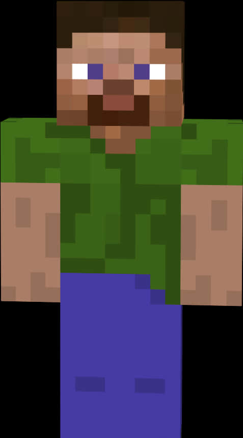 Minecraft_ Steve_ Pixel_ Art_ Portrait PNG Image