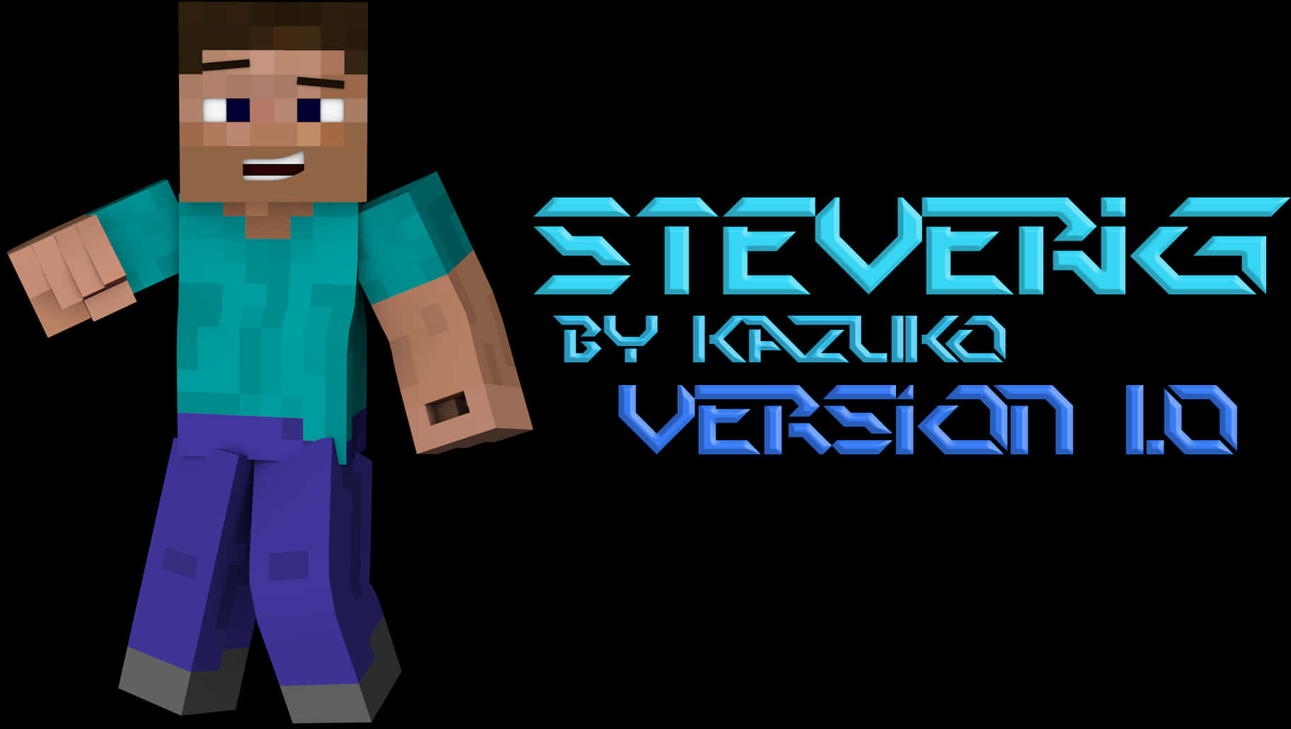 Minecraft_ Steve_ Version_1.0_by_ Kazuko PNG Image