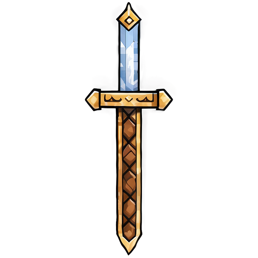 Minecraft Sword In Action Scene Png Bin PNG Image