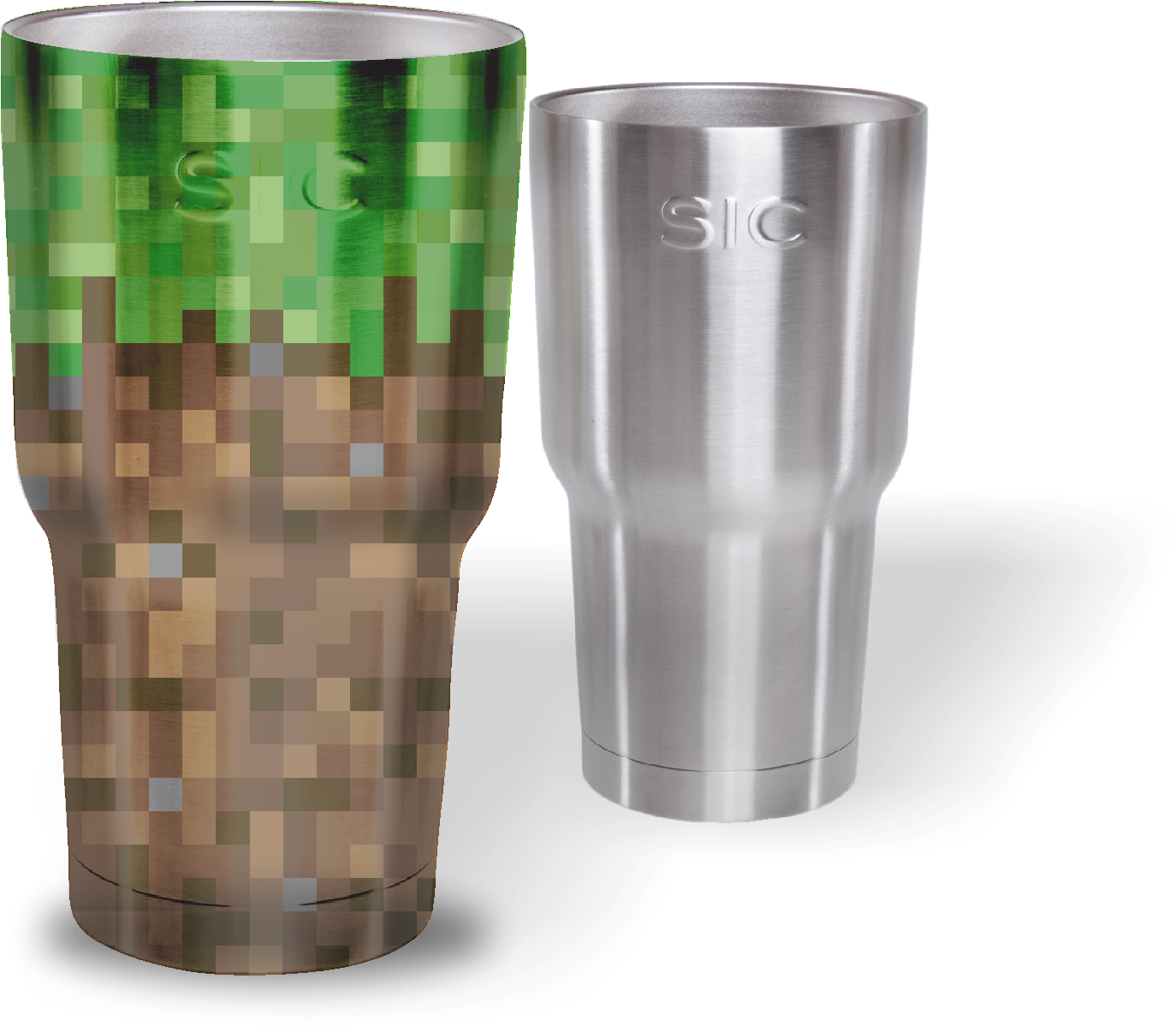 Minecraft Themedand Stainless Steel Tumblers PNG Image