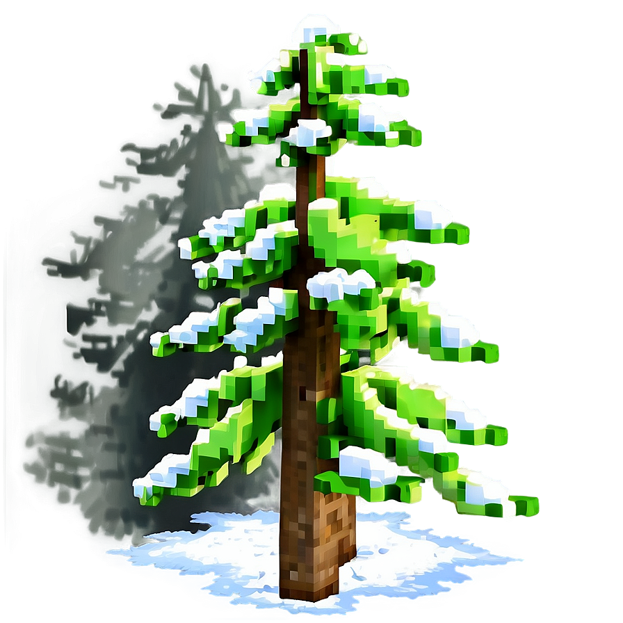 Minecraft Tree In Snow Png Eqq PNG Image