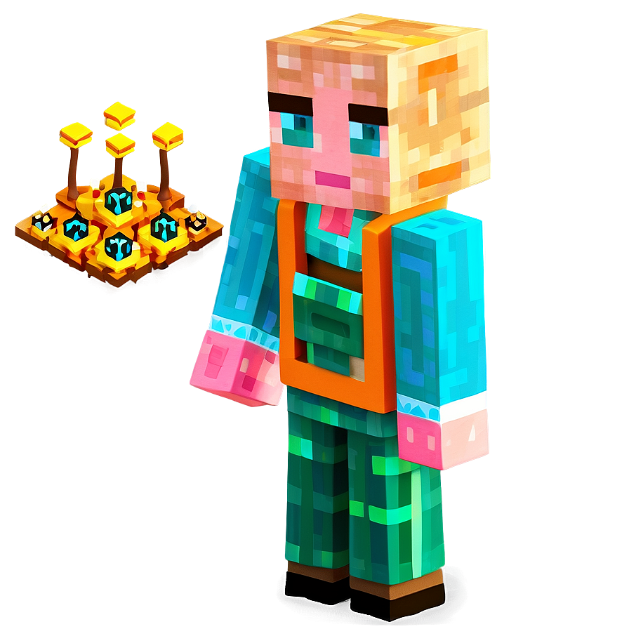 Minecraft Villager With Emeralds Png 50 PNG Image