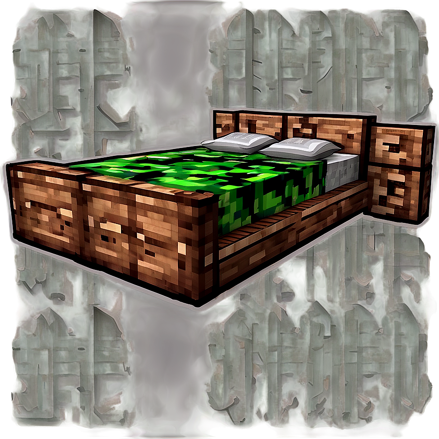 Minecraft Wooden Bed Png 75 PNG Image