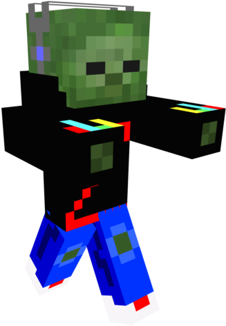 Minecraft Zombie Character Model PNG Image