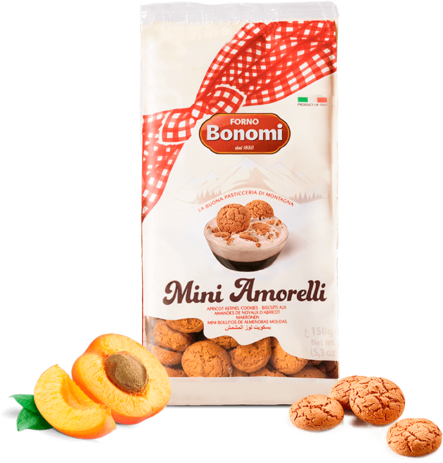 Mini Amorelli Apricot Cookies Packaging PNG Image