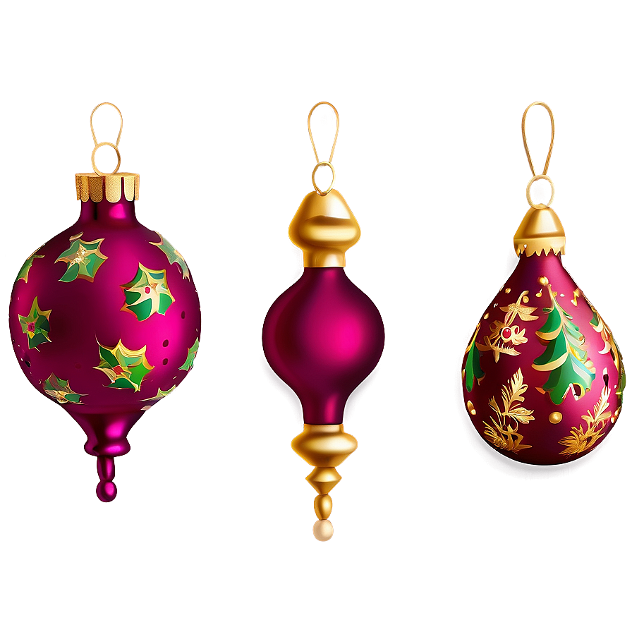 Mini Christmas Ornaments Png Abt57 PNG Image