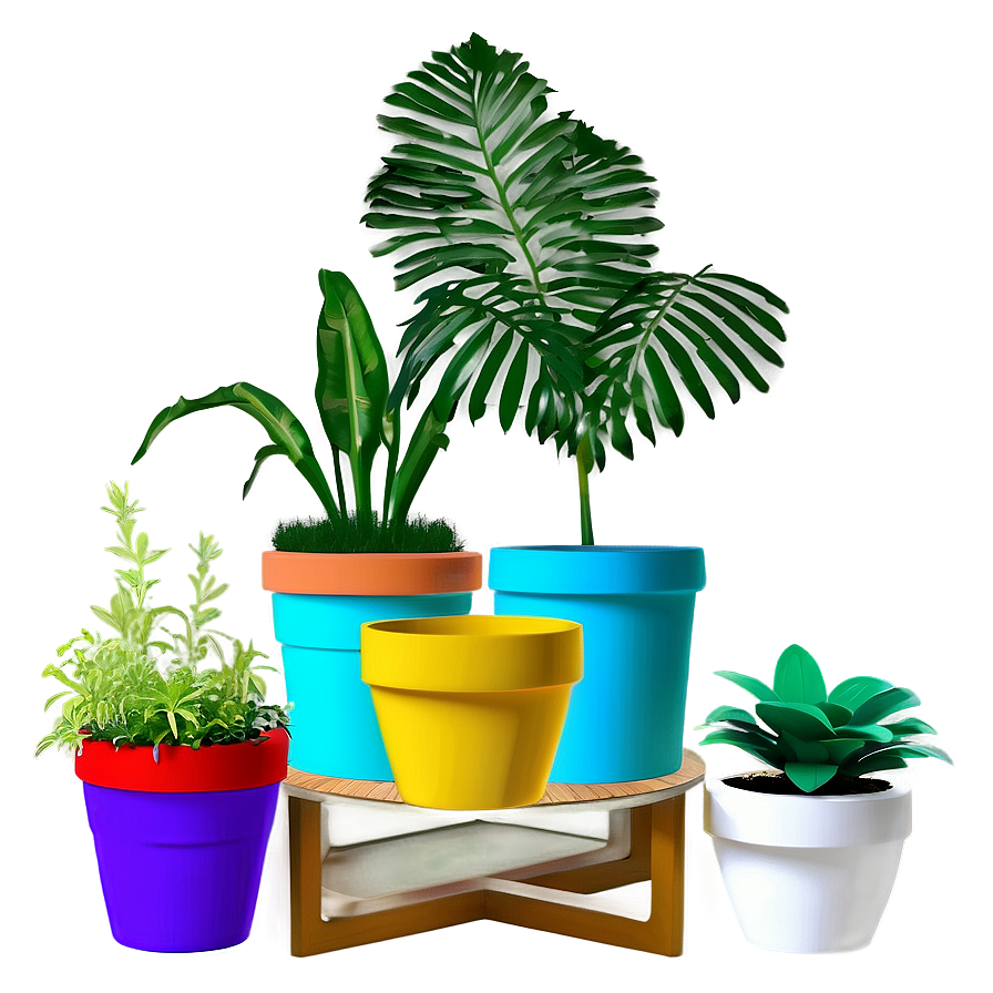 Mini Potted Plants Assortment Png Lqr PNG Image