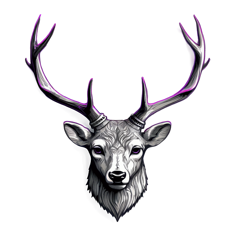 Minimal Deer Head Line Art Png 25 PNG Image