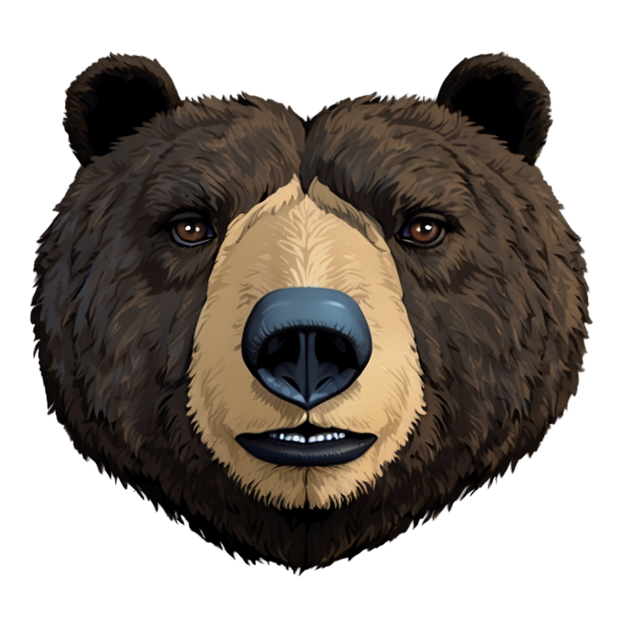 Minimalist Bear Face Png 06292024 PNG Image