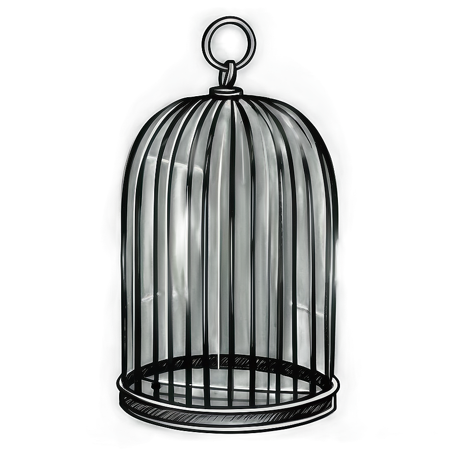 Minimalist Bird Cage Sketch Png Yfu72 PNG Image