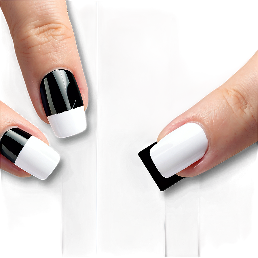 Minimalist Black And White Nail Designs Png Fkh PNG Image