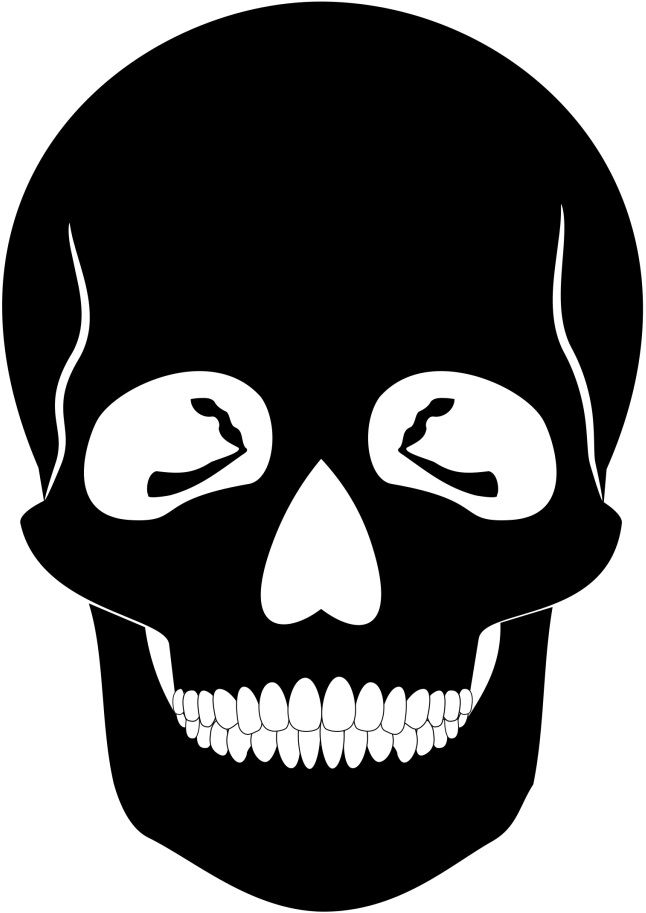 Minimalist Black Skull Graphic PNG Image