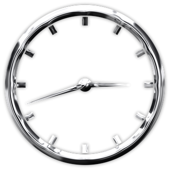 Minimalist Blackand Silver Clock PNG Image