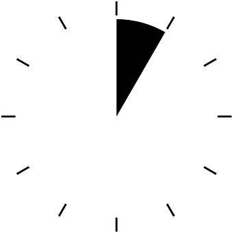 Minimalist Blackand White Clock Face PNG Image