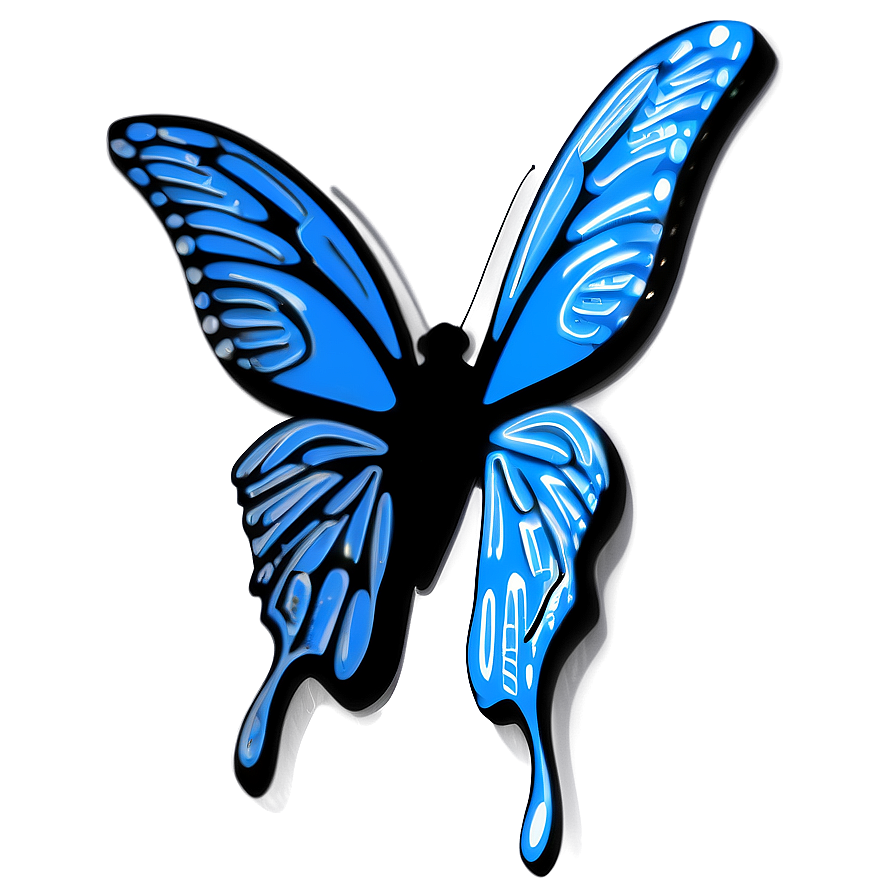 Minimalist Blue Butterfly Icon Png 05212024 PNG Image