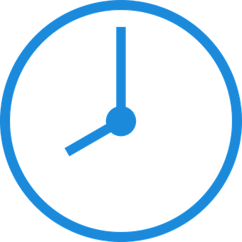 Minimalist Blue Clock Icon PNG Image