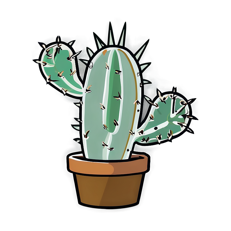 Minimalist Cactus Outline Png Mgf PNG Image