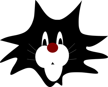 Minimalist Cat Face Illustration PNG Image