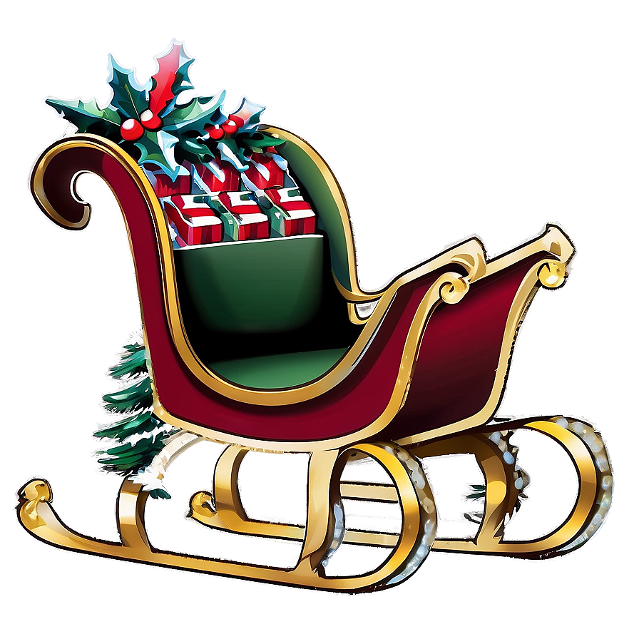 Minimalist Christmas Sleigh Png 88 PNG Image