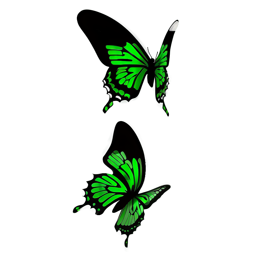 Minimalist Green Butterfly Png 06202024 PNG Image