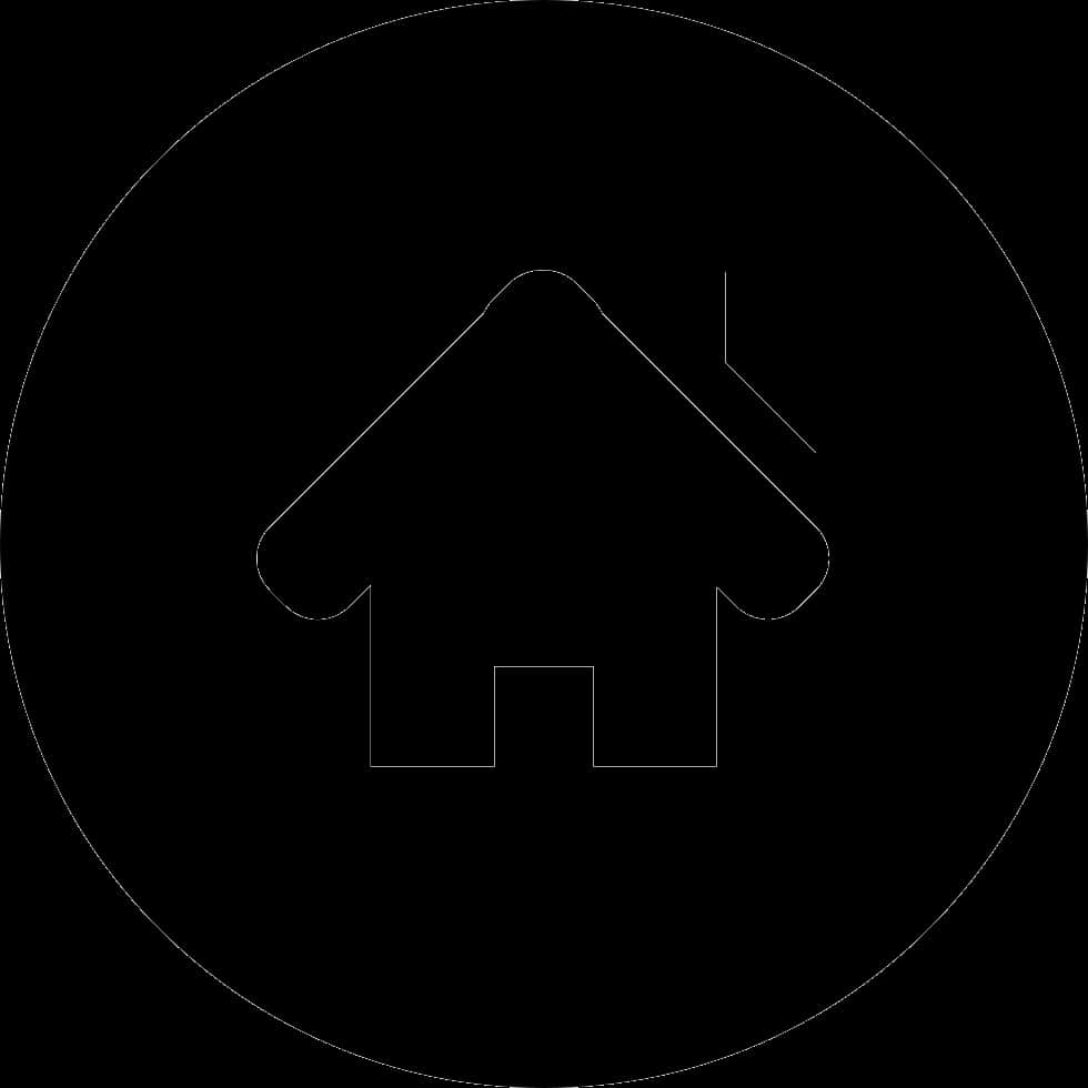 Minimalist Home Icon Black Background PNG Image