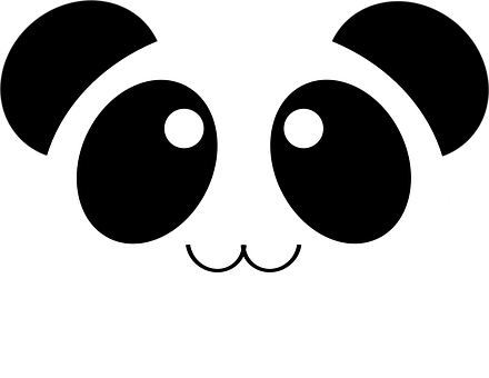 Minimalist Panda Face Graphic PNG Image