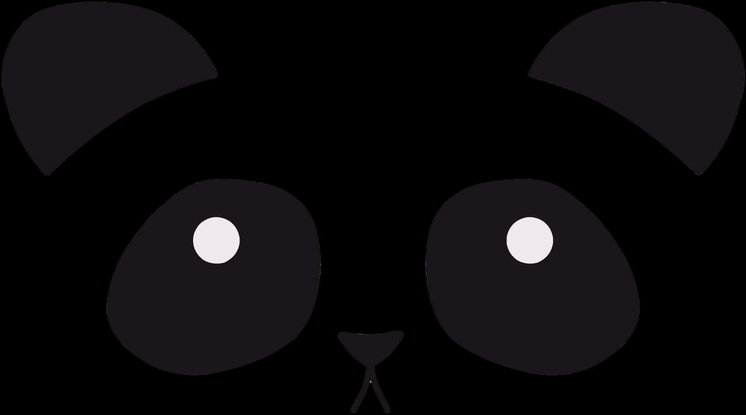 Minimalist Panda Face Illustration PNG Image