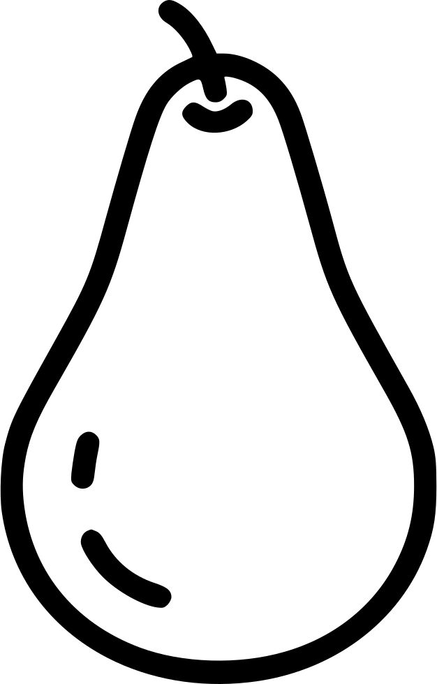 Minimalist Pear Line Art PNG Image