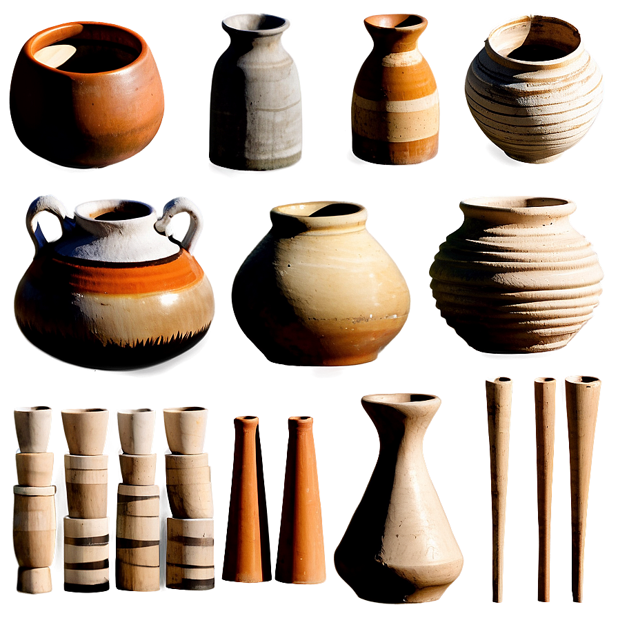 Minimalist Pottery Pieces Png Pij PNG Image