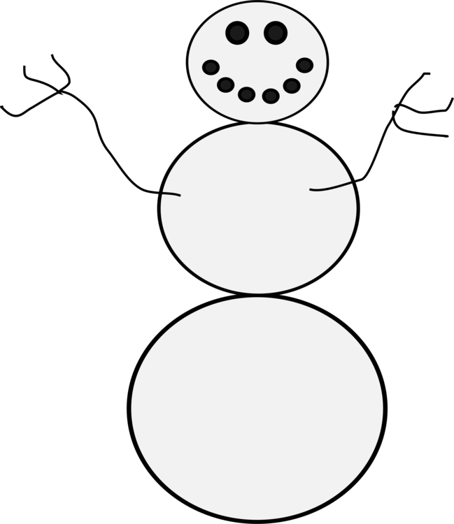 Minimalist Snowman Line Art PNG Image