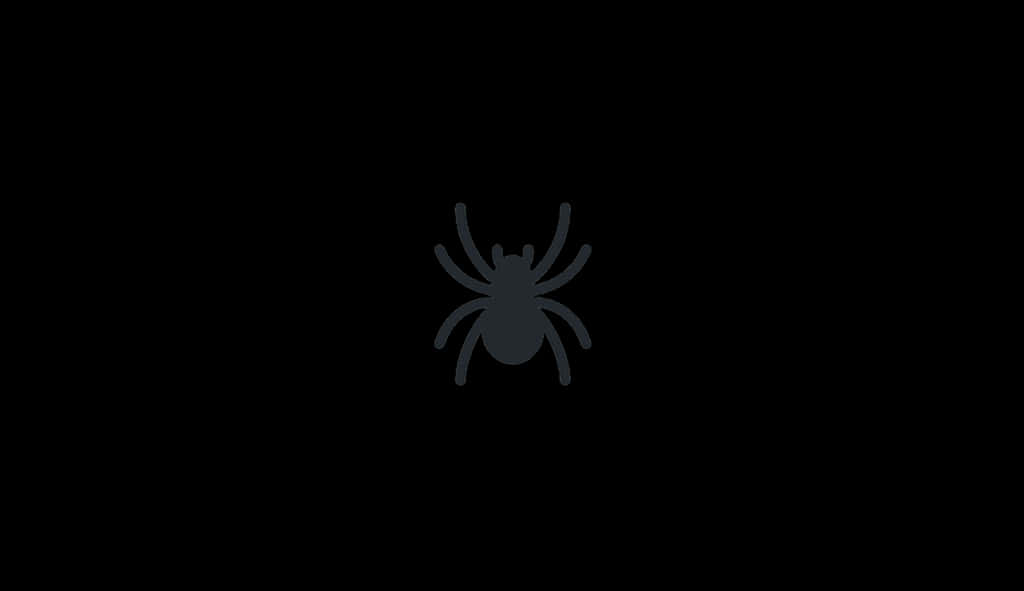 Minimalist Spider Iconon Black Background PNG Image