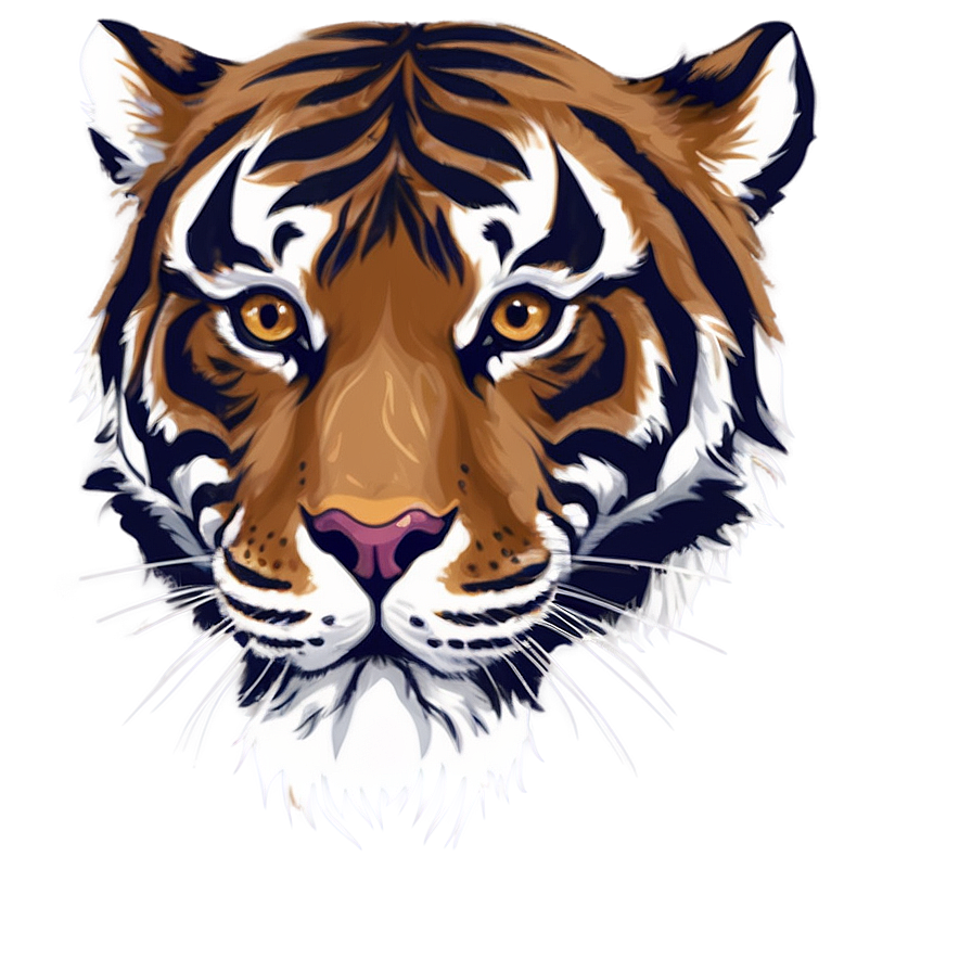 Minimalist Tiger Face Art Png Qgn62 PNG Image