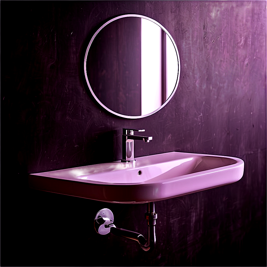 Minimalist Wall-mounted Sink Png Xxu52 PNG Image