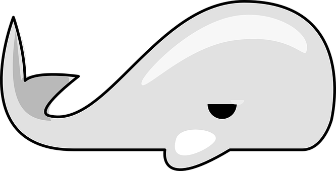 Minimalist Whale Graphic PNG Image