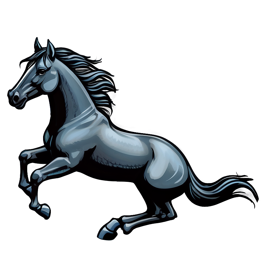 Minimalistic Black Horse Sketch Png Stt PNG Image