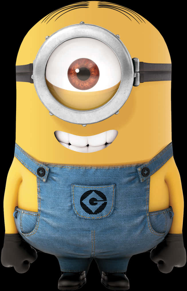 Minion Character Close Up PNG Image