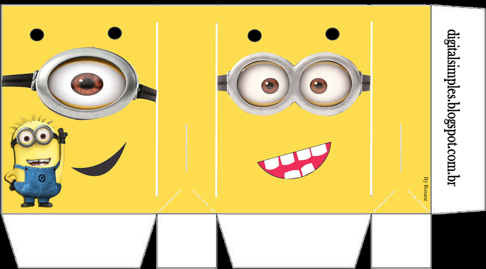 Minion Paper Craft Template PNG Image