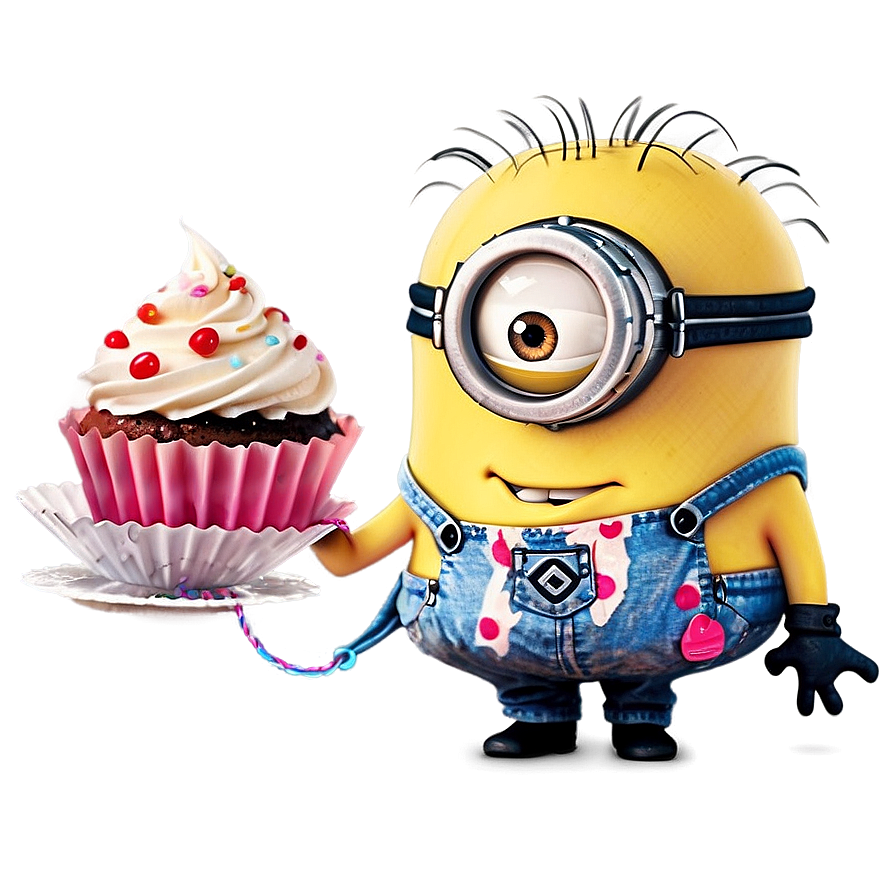 Minion With Cupcake Png Fxw24 PNG Image