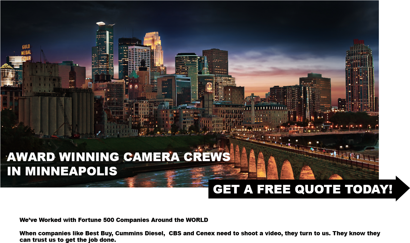 Minneapolis Skyline Camera Crew Advert PNG Image