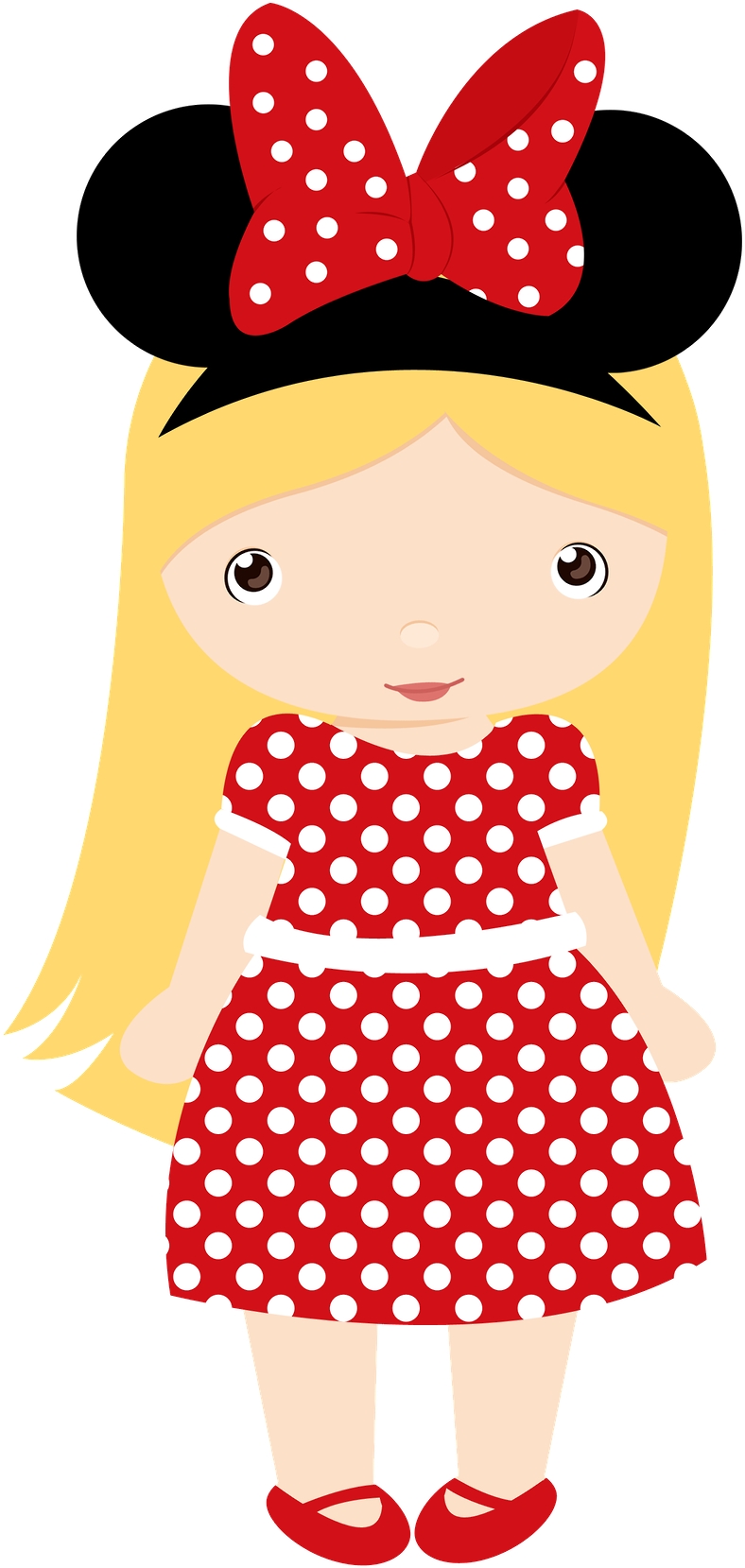 Minnie Inspired Cartoon Character PNG Image