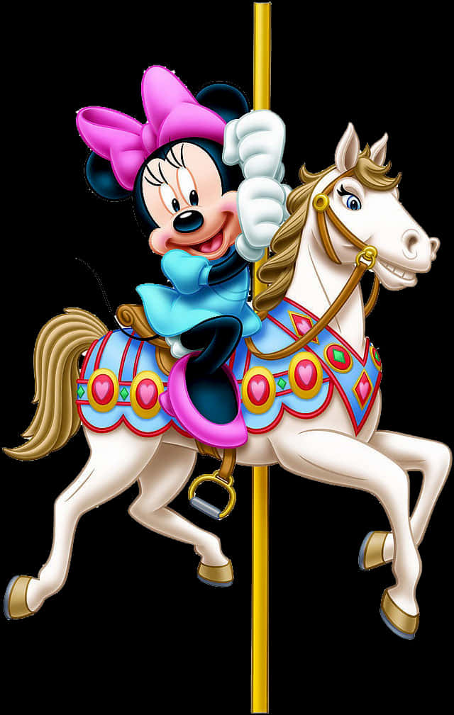 Minnie Mouse Carousel Ride PNG Image