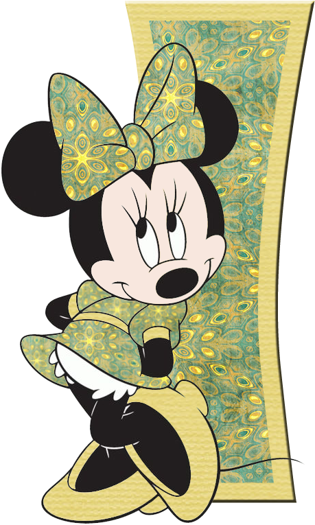 Minnie Mouse Peacock Pattern Bow PNG Image