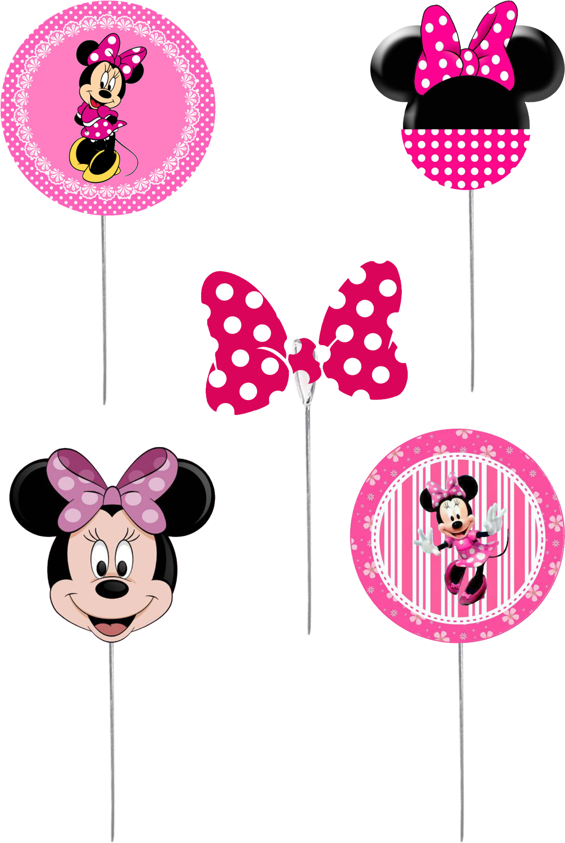 Minnie Mouse Pink Balloons PNG Image