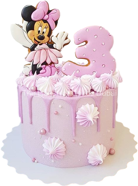 Minnie Mouse Third Birthday Cake PNG Image