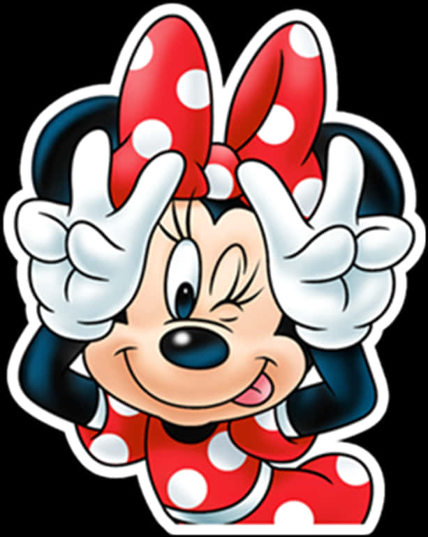 Minnie Mouse Winking Graphic PNG Image