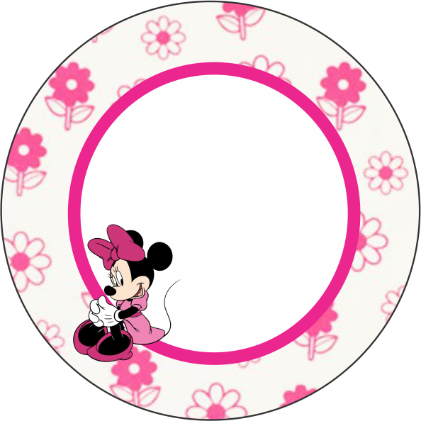 Minnie Rosa Floral Frame PNG Image