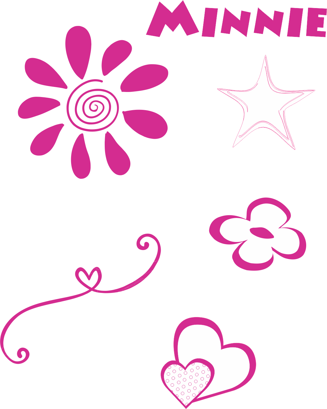 Minnie Rosa Floral Graphic PNG Image