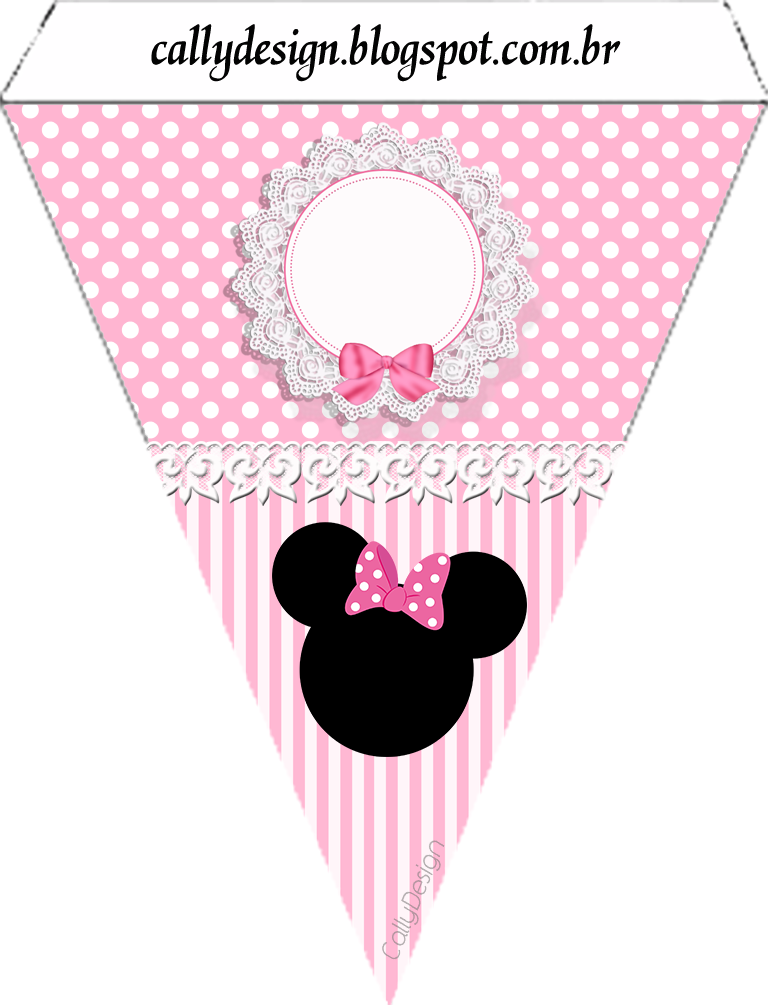 Minnie Rosa Party Banner Design PNG Image