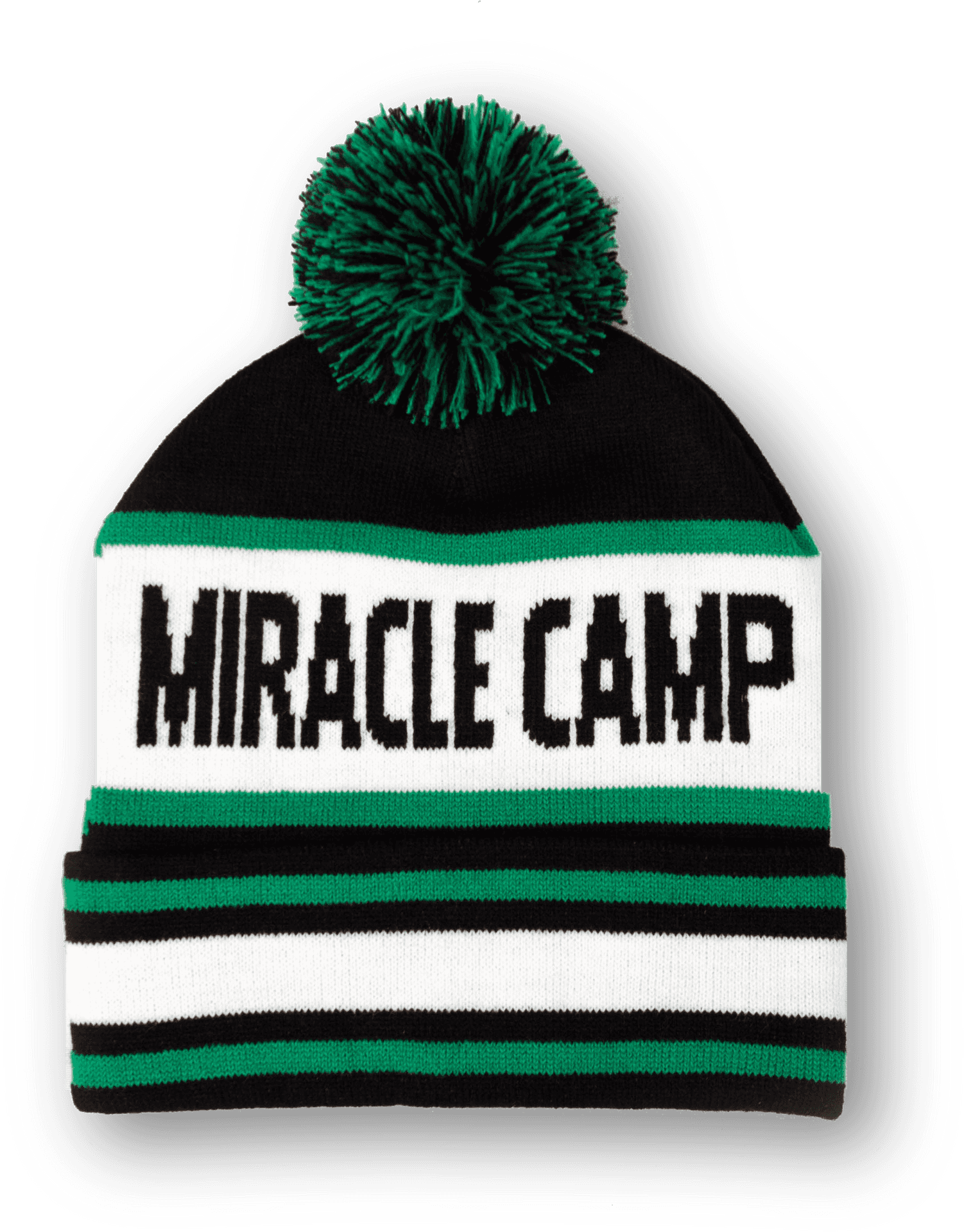 Miracle Camp Striped Beaniewith Pom PNG Image