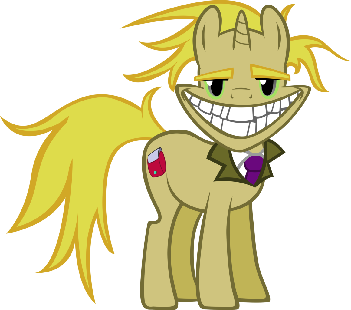 Mischievous Smiling Pony Character PNG Image